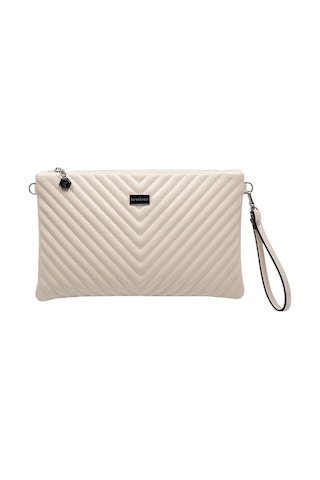 Silver Polo Crash Bej Kapitone V Kadın Portföy Ve Clutch El Çantası Sp1034