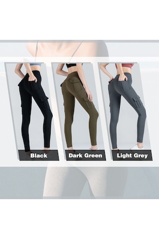 Teltree Kadınlar İçin Yüksek Belli, Gergin Kesimli Spor Leggings - 4 İşlevsel Cep, Yüksek Esneklikli, Vücut Kontrolü, Spor Ve Günlük Kullanıma Uygun, Siyah Asya Bedeni SiYAH