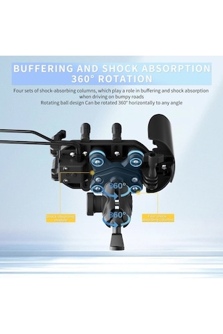 Besthome1 15w Kablosuz Şarjlı Motosiklet Telefon Tutucu, Anti-titreşim, Anti-yağmur, Güneş Koruyucu Telefon Tutucu Siyah