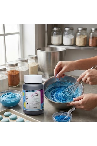 Su Bazlı Toz Gıda Boyası Mavi 75 Gr Profesyonel Yoğun Pigment Pastacılık Boyası