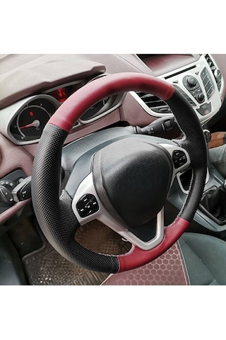 Ford Fiesta 2012-2013 Araca Özel Dikmeli Direksiyon Kılıfı Açıklamayı Okuyunuz Siyah