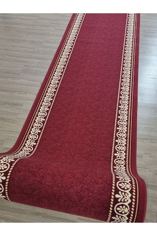 Firdevslife Varaklı Protokol Halısı Kaymaz Taban Jel Yolluk Kapı Önü Paspası 100cm Bordo Bordo