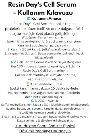 Epoksi Reçine İçin Dalga Hücre Efekti Boya Pigment Seti -resin Day S Cell Serum 5x10ml