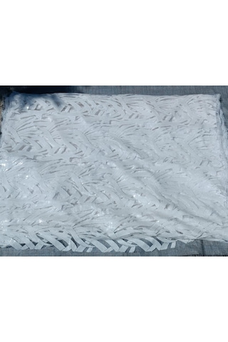 Pullu Nakışlı Beyaz Dantel Abiyelik Gelinlik Tül Kumaş 1,30X22M