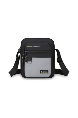 Uıowoo Erkek Omuz Çantası Harfli Ve Metal Halkalı Spor Ve Bisiklet Tek Askılı Sırt Çantası Gri