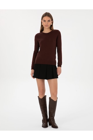 Pierre Cardin Kadın Kahverengi Kazak /triko 50315758-vr029 Kahverengi