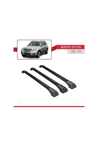 Mercedes Glk Class X204 2008-2015 Arası İle Uyumlu Ace-1 Ara Atkı Tavan Barı Siyah 3 Adet Bar