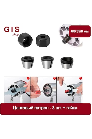 6/6.35/8 Mm - 4 Adet Somunlu Mandren 337960732