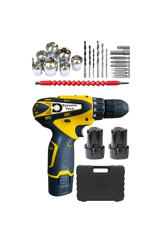 Şarjlı Matkap 24v Armut Batarya Metal Şanzuman Çift Akülü Vidalam