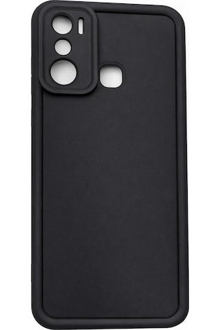İnfinix Hot20play Uyumlu Kamera Çıkıntılı Mat Silikon Telefon Kılıfı Siyah