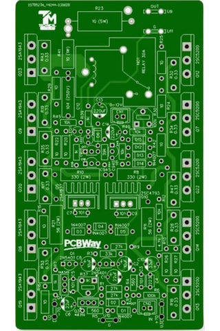 500 Watt Tek Kanal Mono Amfi Devresi - 2sc5200 - 2sa1943