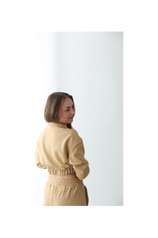 Nature The Brand Kahverengi Basic Sweatshirt Kadın - %100 Pamuklu Oversize Rahat Kalıp Sütlü Kahve