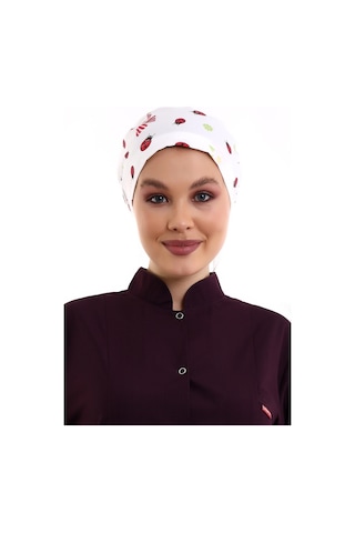 Uğur Böceği Tesettür Desenli Cerrahi Bone - Tesettür Doktor Hemşi-Standart-4204 Uğurböceği