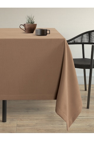 Kadife Dokulu Çikolata Kahvesi Dertsiz Masa Örtüsü Çikolata Kahvesi