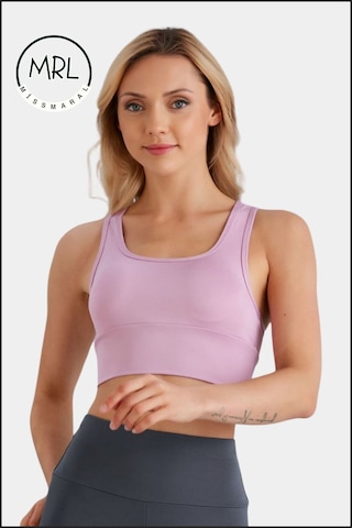 Kadın Lila Renk Sporcu Sütyeni Pedli Likralı Destekleyici Su Sporları Koşu Fitness Dans Sports Bra Lila