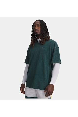 Under Armour M Hw Os Logo Wash Ss Erkek T-shirt 1389147-919 Yeşil