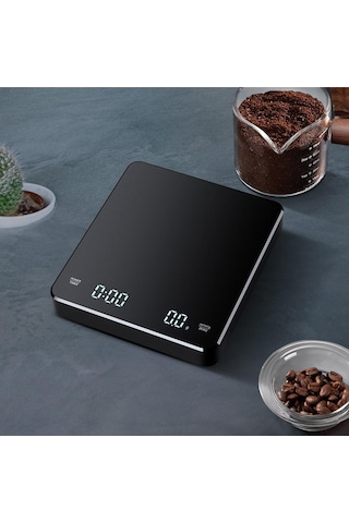 Suntek Zamanlayıcılı Kahve Terazisi Çok İşlevli Espresso Ev Siyah