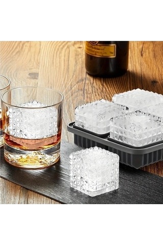 Didadodo Tepsi Silikon Küp Kapaklı Çikolata Buz Kalıbı Siyah Fonksiyonel Çok Amaçlı Siyah