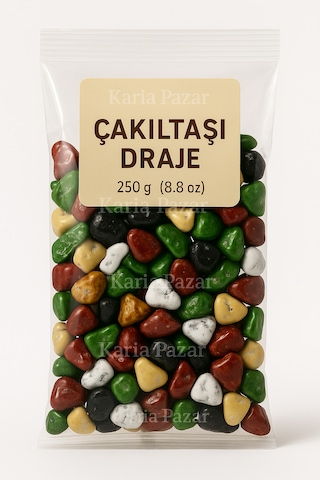 Çakıltaşı Draje Çikolata 250g Renkli Taş Görünümlü Atıştırmalık
