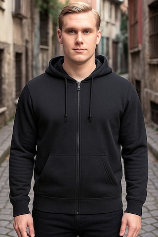 Antrasit Fermuarlı Kapüşonlu Sweatshirt Antrasit