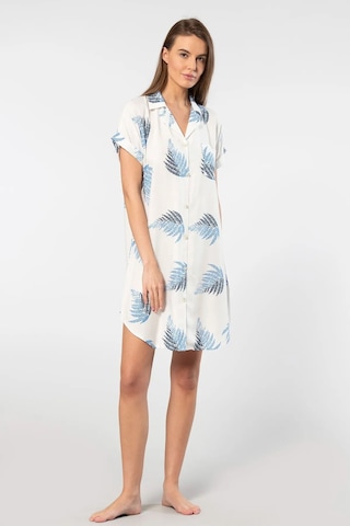 Türen 3601 Kadın Kısa Kollu Dokuma Gömlek Elbise -ekru Ekru