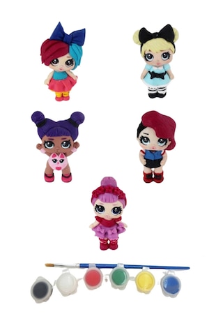 Eğitici Etkinlik 5'li Set 2 Boyutlu 8 Cm 5 Adet Stone Painting Lola Bebek