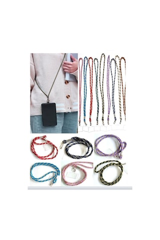 Telefon Boyun Askısı Tüm Telefonlara Uyumlu 55cm Hasır