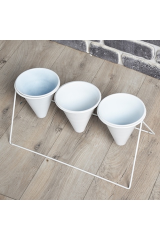 Fullreyon Vıpclass 3 Saksılı Metal Çiçek Standı - Saksılar Dahil - Vbb Diğer