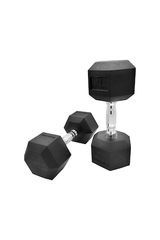 Rebuwo 15 KG 1 Adet Hex Dambıl Kauçuk Altıgen Dambıl Hex Dumbbell