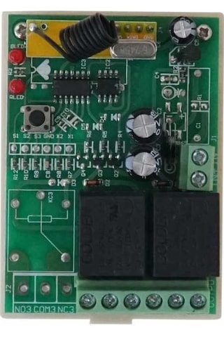 2 Kanal 433 MHz Kablosuz RF Alıcılı Röle Kartı - Kutulu