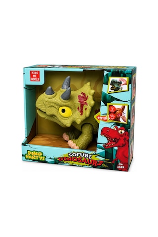 Sesli Işıklı Hareketli Triceratops Dinazor Oyuncağı Gerçekçi Dinozor Oyuncak 3+ Yaş
