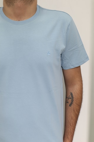 Santa Dmc Tekstil Erkek Düz Spor Kesim Normal Kalıp Bisiklet Yaka T-shirt Mavi