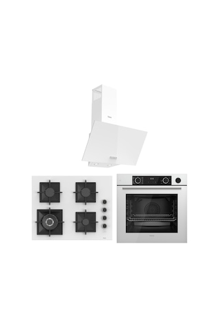 Ferre Fryart Sc Serisi XE64CB-SC406-D087  Wok'lu Beyaz 3'lü Ankastre Set