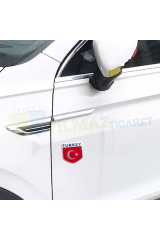 Türk Bayrağı Logo Çamurluk Bagaj Yapıştırma Alüminyum Sticker