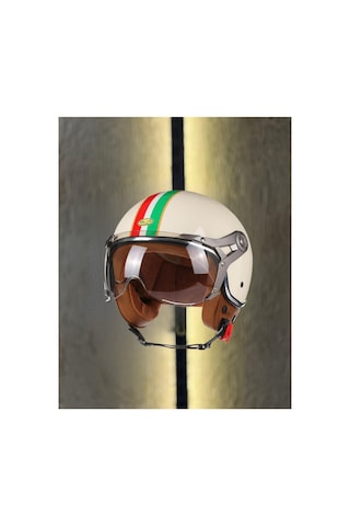 Retro Açık Kask İtalyan Krem Krem