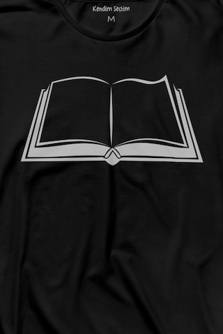 Açık Kitap Sayfası Edebiyat Roman Şiir Şair Adam Uzun Kollu Tişört Baskılı T-shirt 001