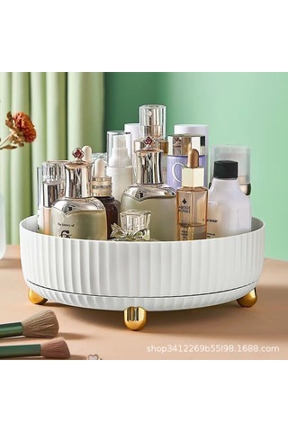 Yunboo Beyaz Ev Ofis Mutfak Plastik Döner Organizer Raf, Çeşitli Malzeme Saklama Kutusu, Ev Dekorasyonu Gereci Beyaz