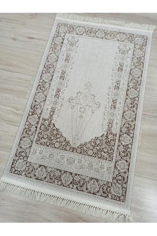 100 Tarak İpeksi Seccade Krem Brown Krem Kahve