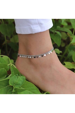 Yuvarlak Para Para 925 Ayar Gümüş Halhal Gümüş