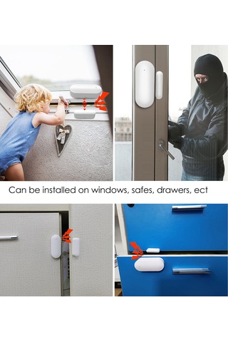 Konesam Ev Güvenliği Kapı Penceresi Alarmı, Alexa Ve Google Uyumlu, Akıllı Giriş Kontrolü, 433mhz, Plastik, Beyaz
