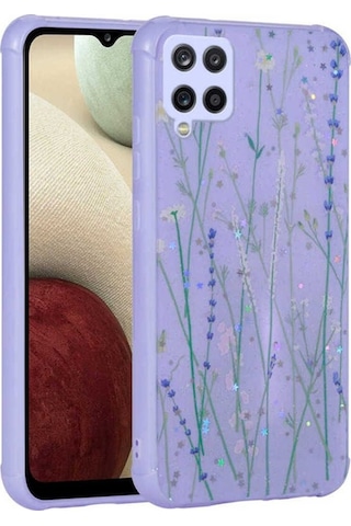 Galaxy M33 Kılıf Simli Desenli Kamera Korumalı Parlak Zore Popy Kapak Dallar