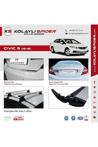 Honda Civic 9 Cam Çıtası 4 Prç  Krom 2012 ve Sonrası N11.4752