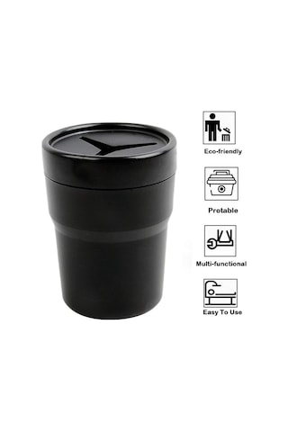 Kapaklı Araba Çöp Kutusu, Mini Otomatik Çöp Kutusu Sızdırmaz Araç Çöp Kutusu, Araba, Ev, Ofis, Mutfak İçin Konsol Veya Kapıda Bardak Tutucuya Uygun