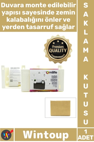 Kutu Duvar Tipi Kablo Düzenleyici Organizer Sağlam Plastik Şık Modem Saklama Kutusu 25 X 15 X 6 Cm Çok Renkli