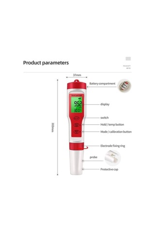 Dancemonkey 4'ü 1 Arada Dijital Su Kalite Cihazı: Ph/tds/ec/sıcaklık Ölçer