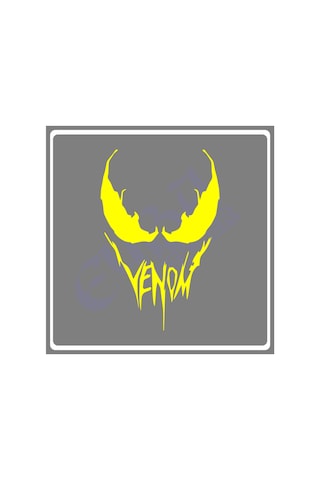 Venom Araba, Motorsiklet, Kask, Laptop,cam Sticker 16x12 Cm Venom Yazılı Sarı