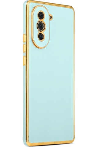 Huawei Uyumlu Nova 10 Pro Kılıf Zore Kenarı Gold Renk Silikon Bark Kapak