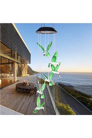 Trendooze Güneş Enerjisi Rüzgar Çanı Lambası - Renk Değişen Bahçe Işığı