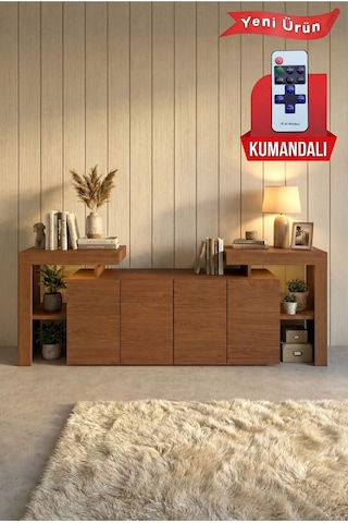 Burc Ledli Konsol 200 Cm Ceviz