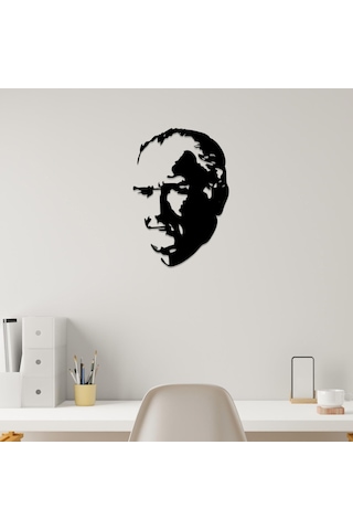 Atatürk Silüeti Lazer Kesim Metal Tablo Tasarım